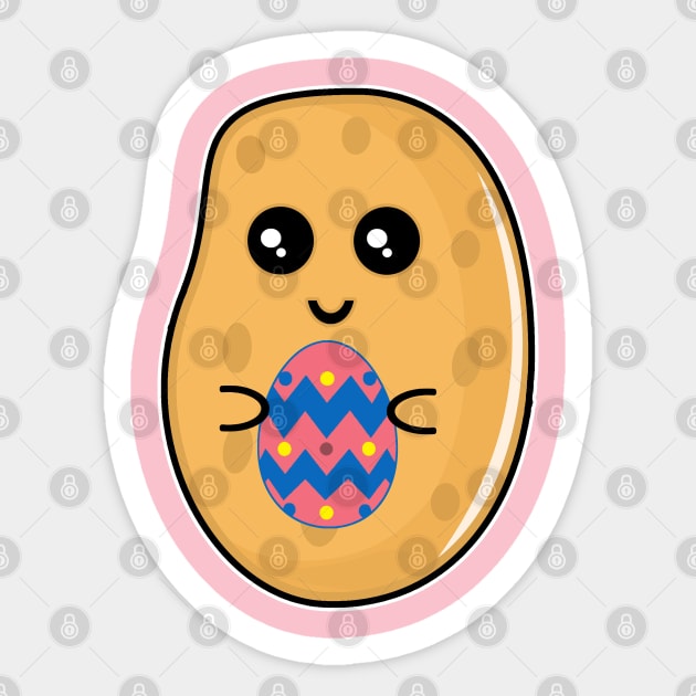 Potato with Easter Egg Sticker by LunaMay